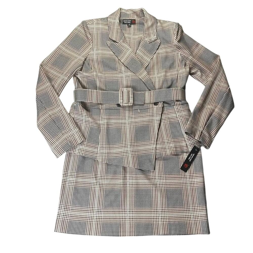 Shelby Rose NY 2pc Houndstooth Blazer Skirt Set Womens 8 Career Workwear